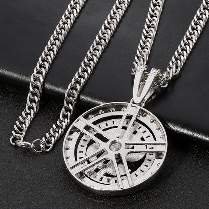 Simple Style Dollars Alloy Plating Hollow Out Inlay Rhinestones Unisex Pendant Necklace 1 Piece