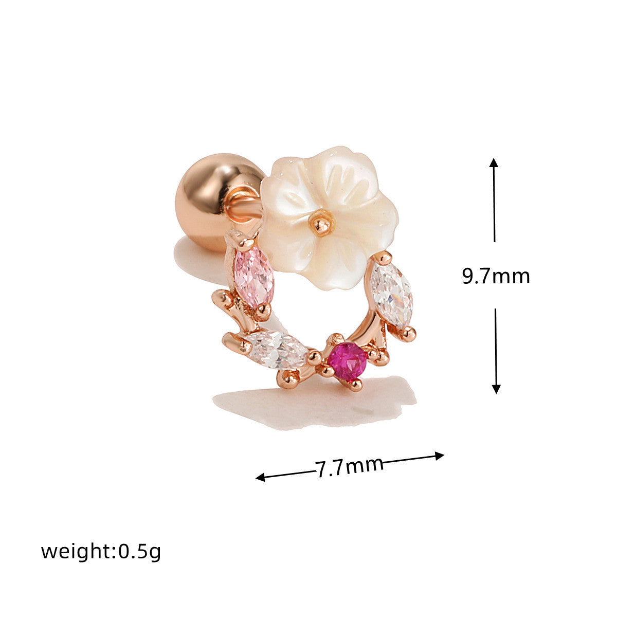 Fashion Butterfly Copper Inlay Zircon Ear Studs 1 Piece