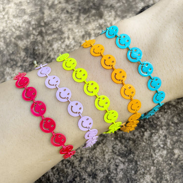New Multicolor Hollow Smiley Face Splicing Bracelet Wholesale Gooddiy
