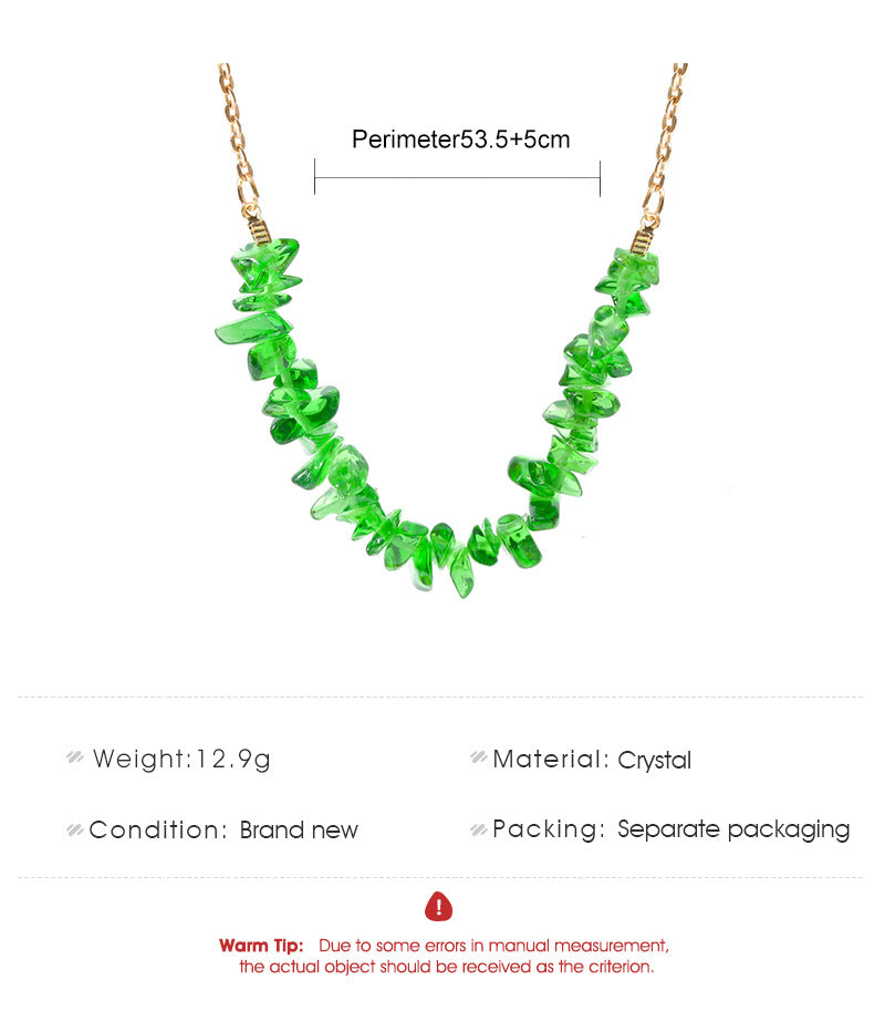 Fashion Creative Irregular Green Crystal Clavicle Chain Wholesale Gooddiy