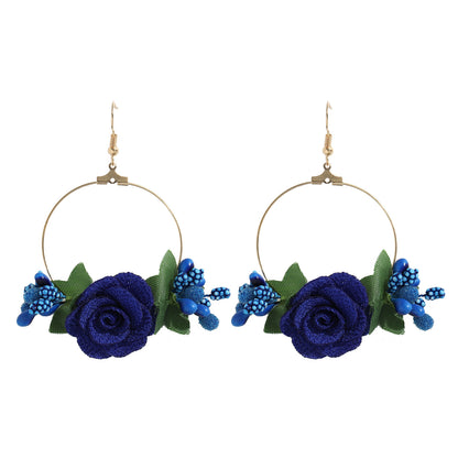 Ethnic Style Flower Cloth No Inlaid Earrings