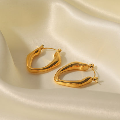 Simple Style Geometric Stainless Steel Gold Plated Earrings 1 Pair