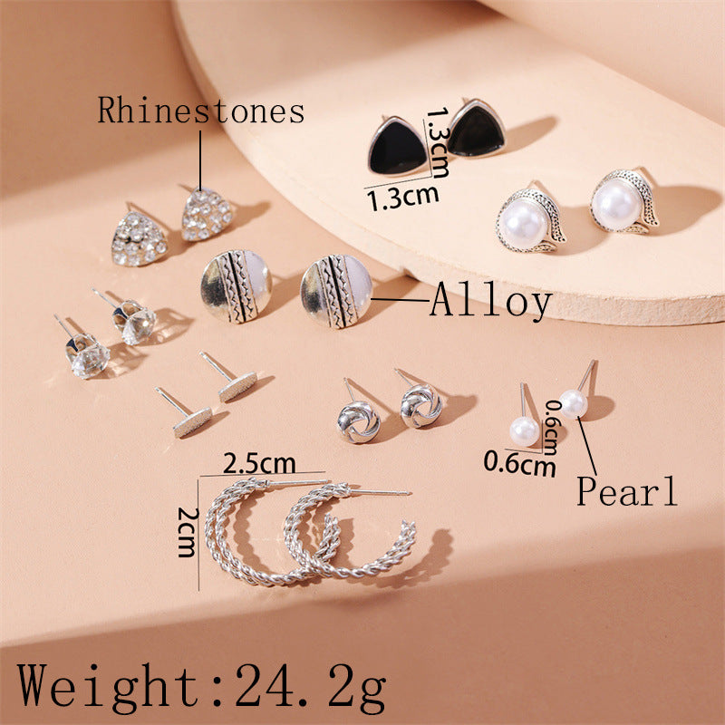 Fashion Geometric Alloy Plating Artificial Pearls Women's Earrings 1 Set