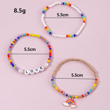 Fashion Beach Letter Rainbow Plastic/resin Beads Bracelets