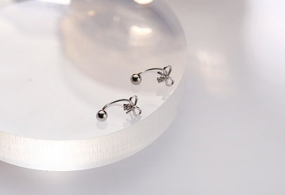 1 Piece Sweet Simple Style Bow Knot Plating Inlay Copper Zircon Ear Studs