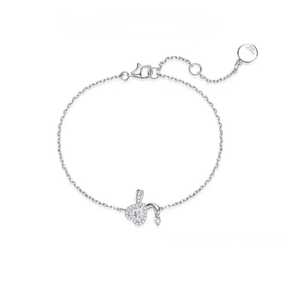 Simple Style Leaf Flower Bow Knot White Copper Plating Bracelets