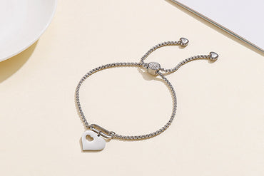 New Simple Stainless Steel Fashion Retro Heart-shaped Bracelet