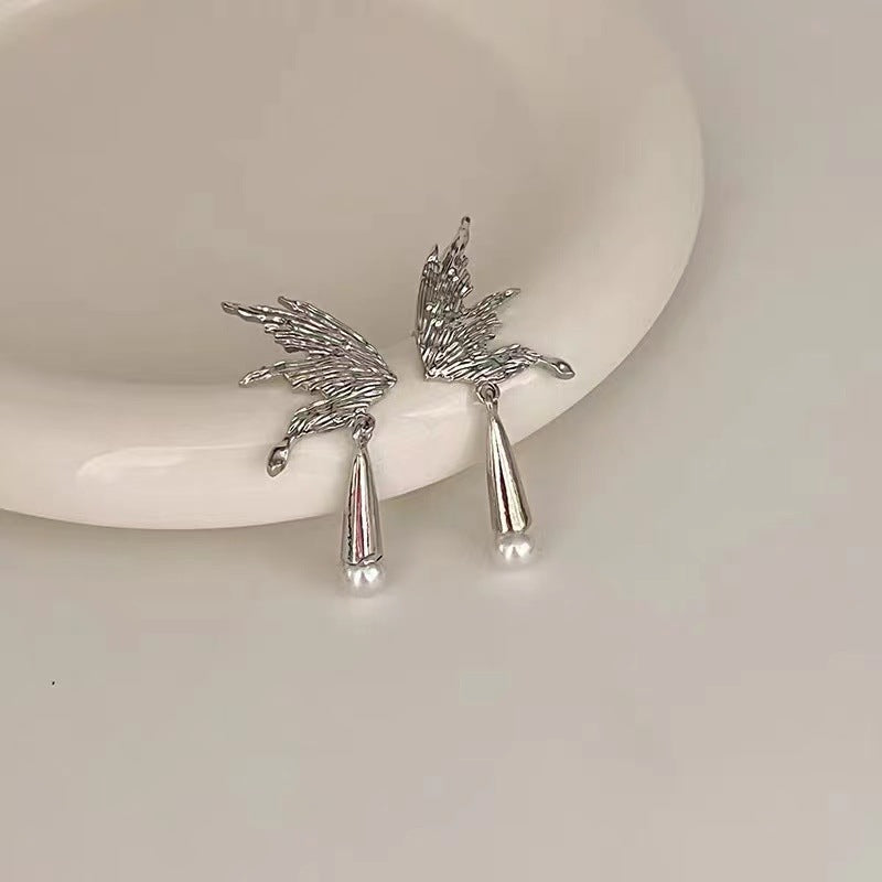 1 Pair Simple Style Wings Plating Metal Drop Earrings