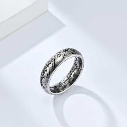 1 Piece Fashion Symbol Titanium Steel Polishing Rings