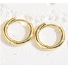 Sleep without taking off the glossy plain ring basic earring earrings unisex copper plated 14K real gold earring jewelry