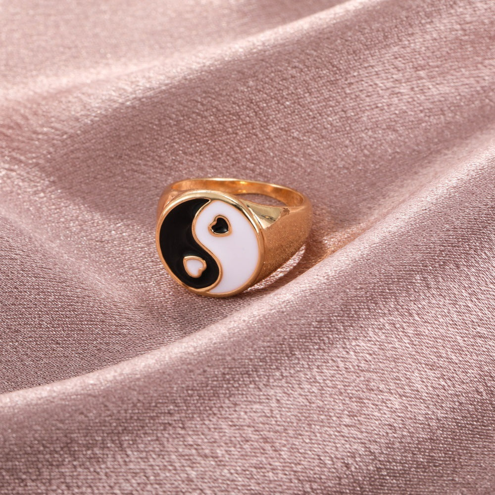 New Fashion Style Oil Drop Tai Chi Gossip Ring