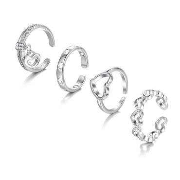 Simple Style Heart Shape Alloy Plating Women's Rings