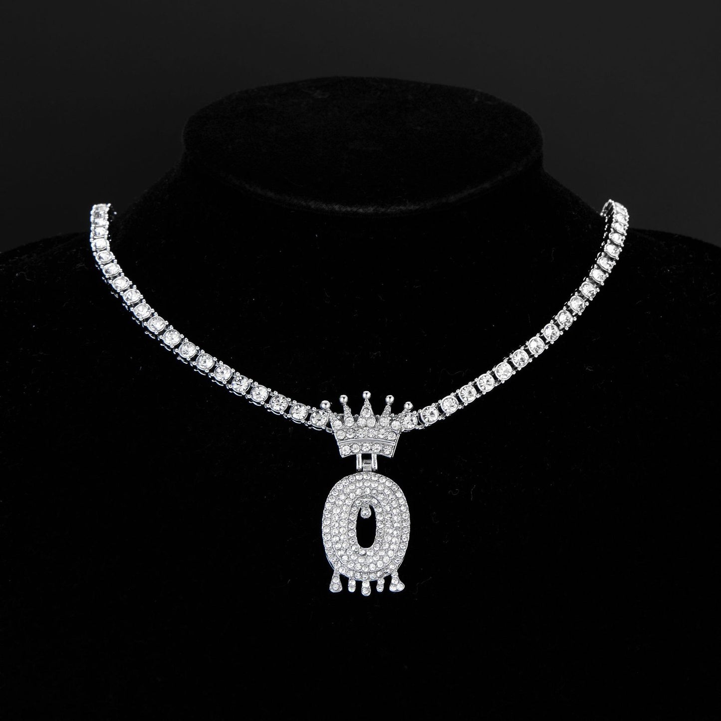 Hip-hop Letter Alloy Inlay Rhinestones Men's Charms Necklace