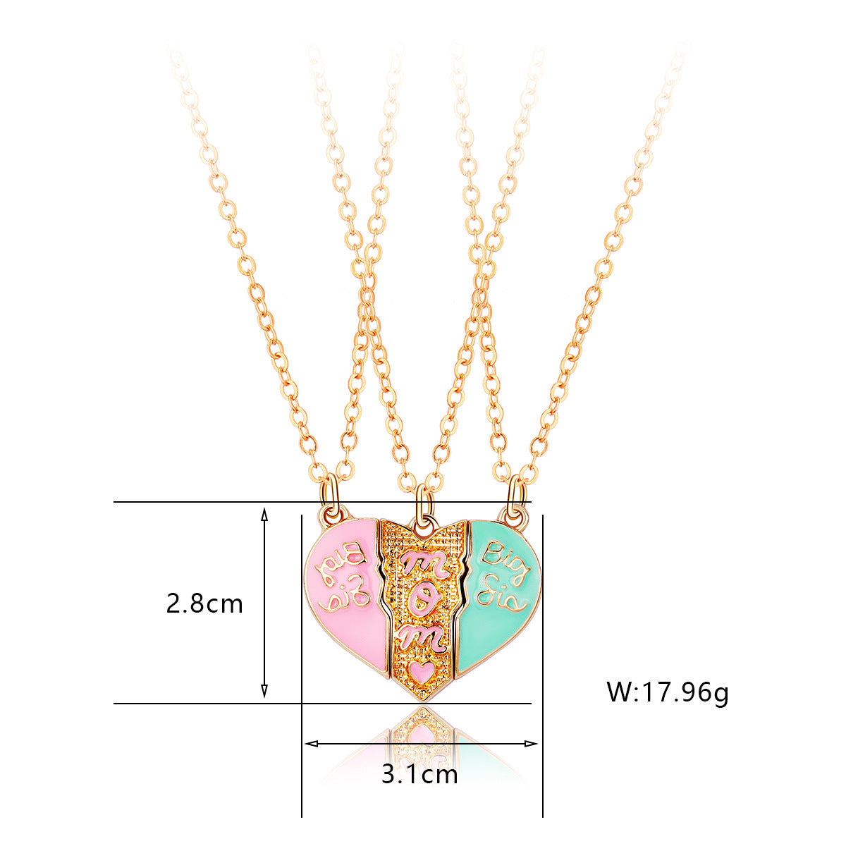 Cartoon Style Heart Shape Alloy Enamel Plating Mother's Day Mother&daughter Mother&son Pendant Necklace