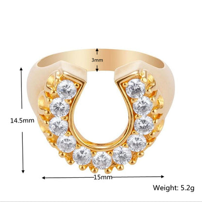 Wholesale Jewelry U-shaped Diamond Copper Ring Gooddiy