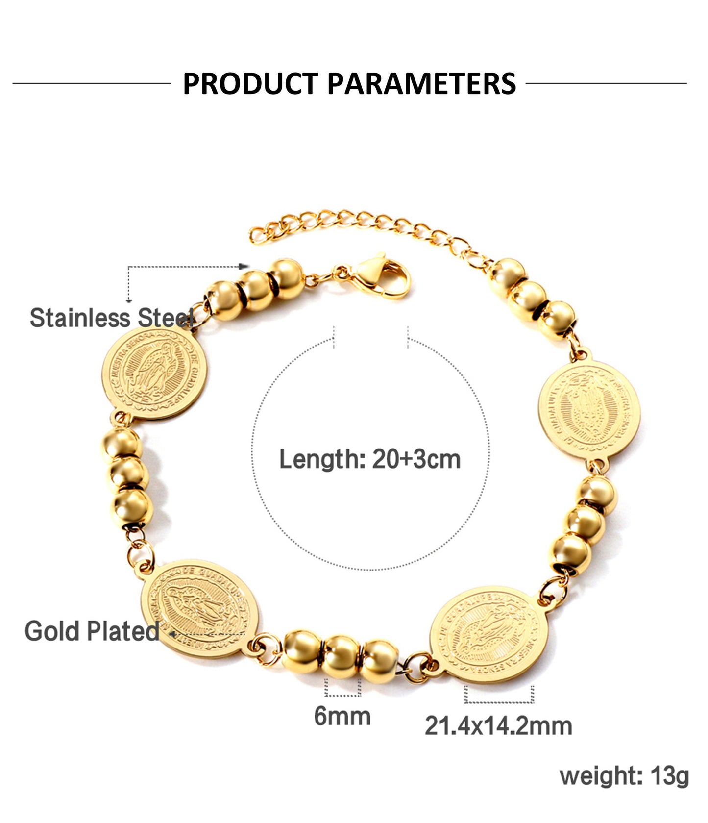 Streetwear Portrait Stainless Steel Plating Bracelets