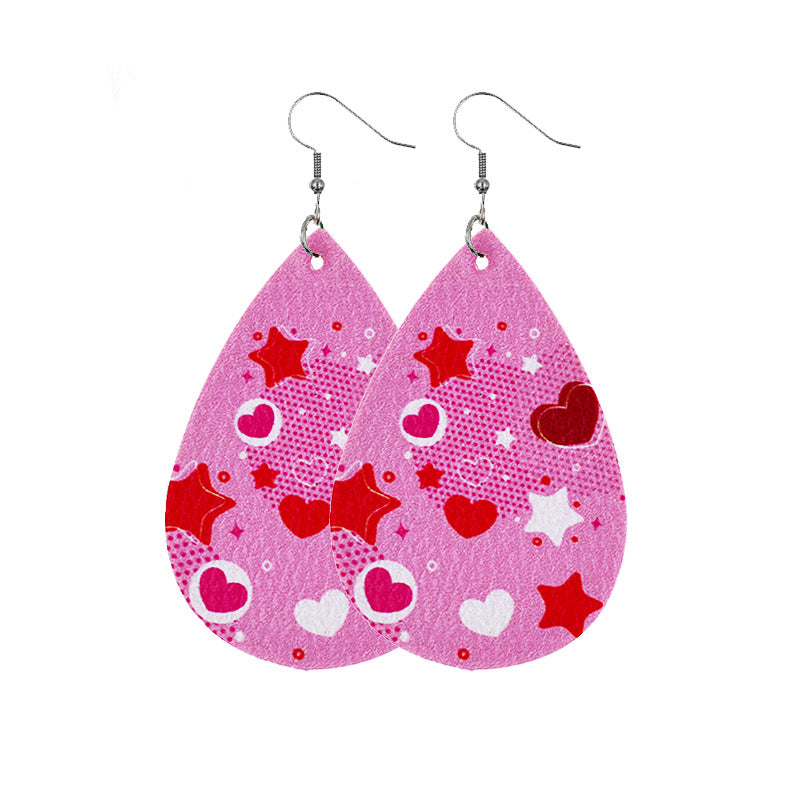 1 Pair Casual Elegant Heart Shape Pu Leather Drop Earrings