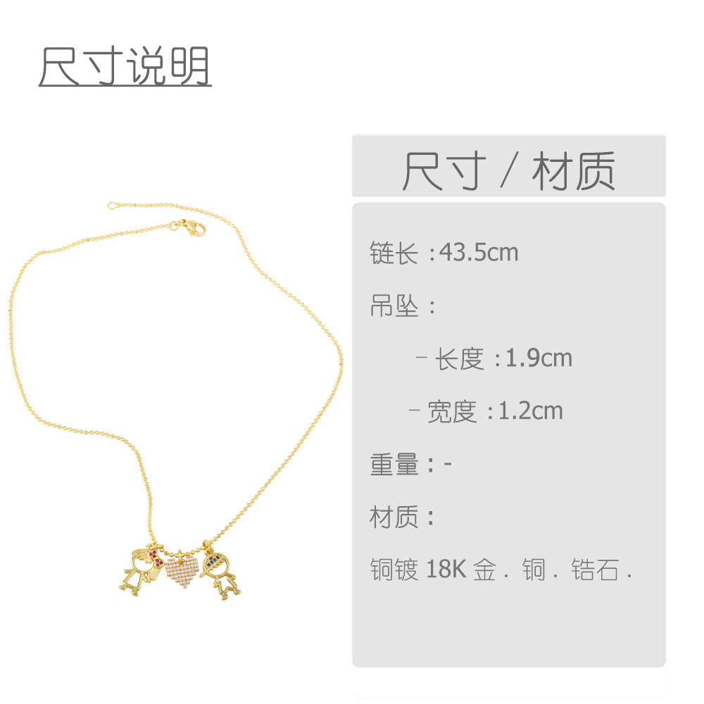 Cross-border Hot-selling Couple Pendant Copper Necklaces