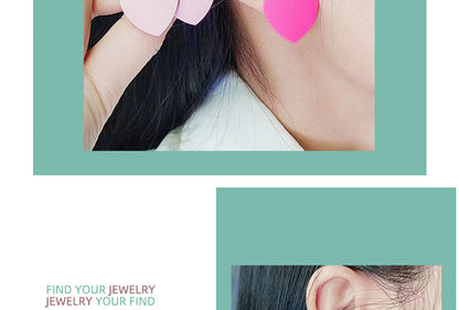 1 Pair Simple Style Heart Shape Spray Paint Arylic Ear Studs