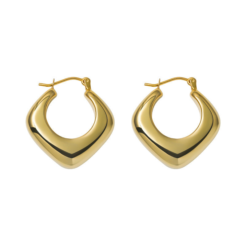 1 Pair Simple Style Geometric Plating Stainless Steel 18k Gold Plated Earrings