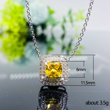 Copper Simple Style Shiny Inlay Square Zircon Necklace
