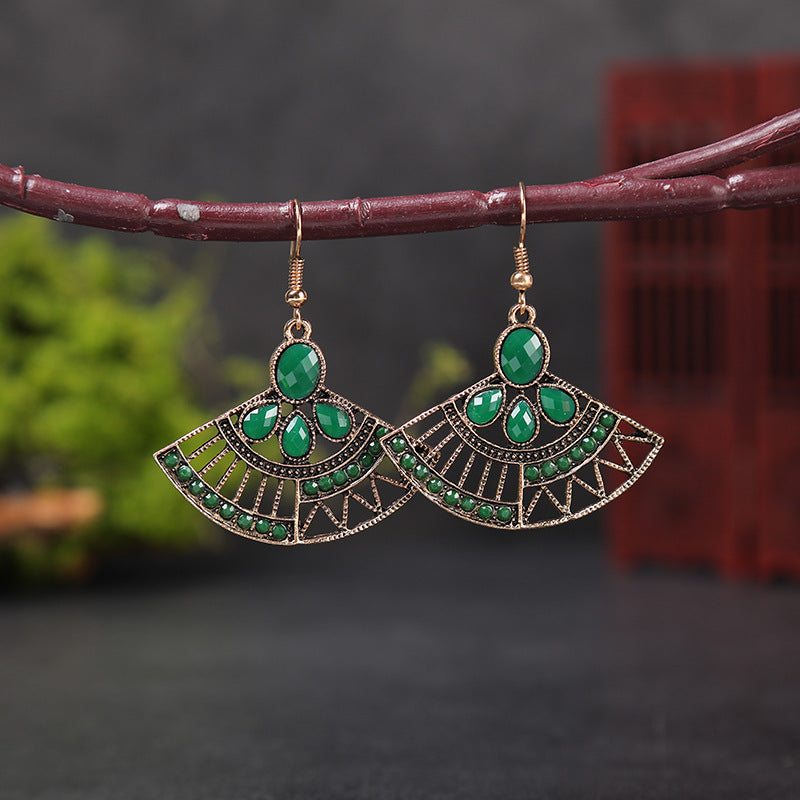 1 Pair Retro Water Droplets Metal Plating Zircon Women's Drop Earrings