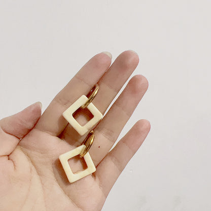 Simple Style Square Stainless Steel Plating Earrings 1 Pair