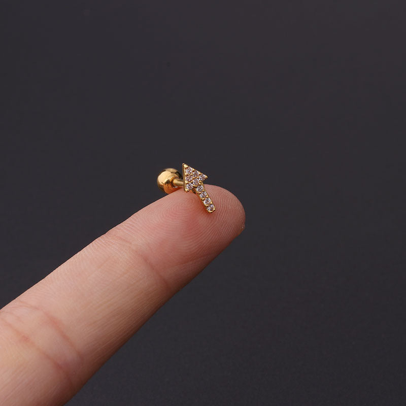 Fashion Geometric Plating Metal Artificial Gemstones Earrings Ear Studs