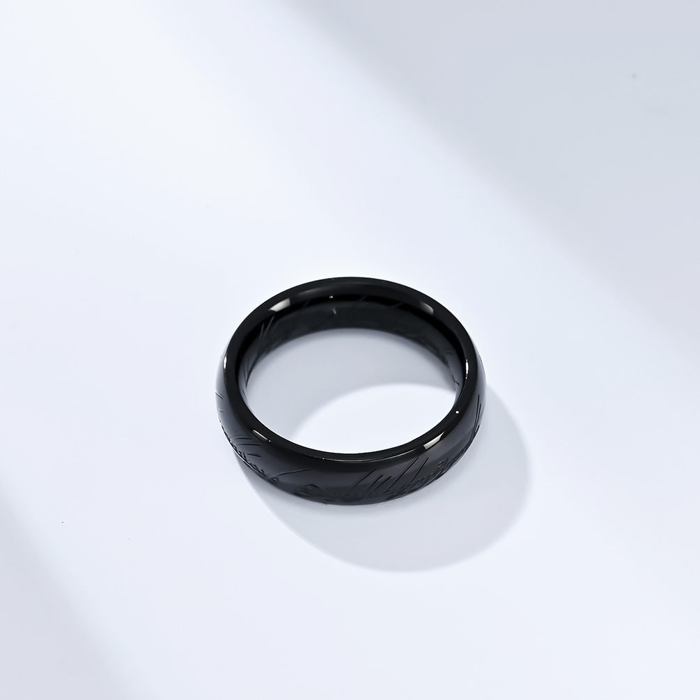 1 Piece Fashion Symbol Titanium Steel Polishing Rings