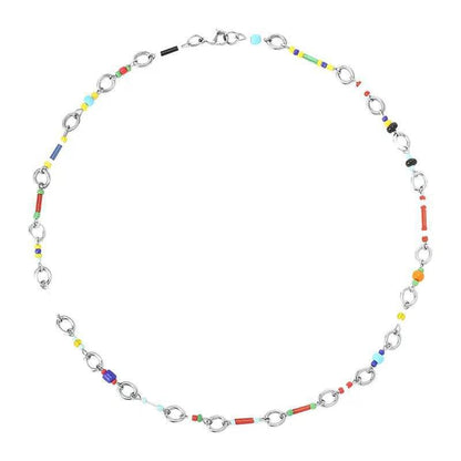 Ig Style Cool Style Circle Titanium Steel Beaded Layered Plating Bracelets Necklace