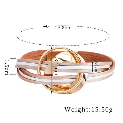 Bohemian Color Matching Multilayer Leather Bracelet