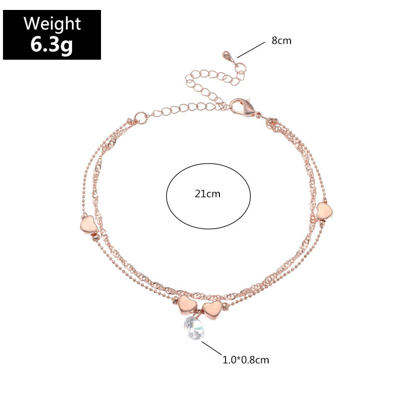 Simple Shell Starfish Diamond Anklet Wholesale