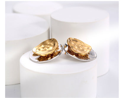 Fashion Round Copper Plating Ear Studs 1 Pair