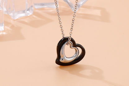 Jewelry Wholesale Clavicle Chain Fashion Heart-shaped Stainless Steel Necklace