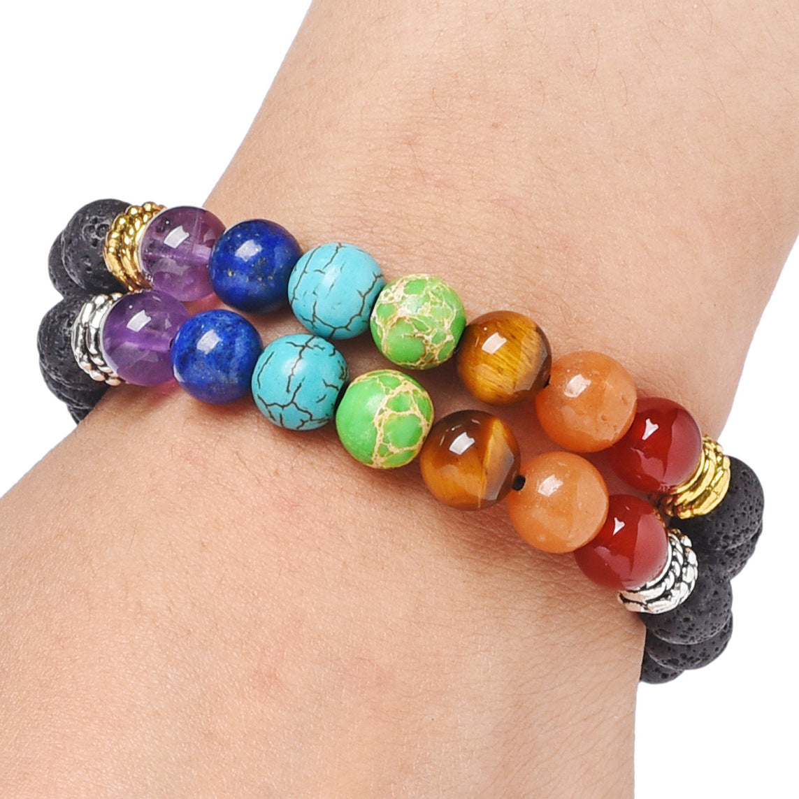 Simple Style Round Stone Beaded Bracelets 1 Piece