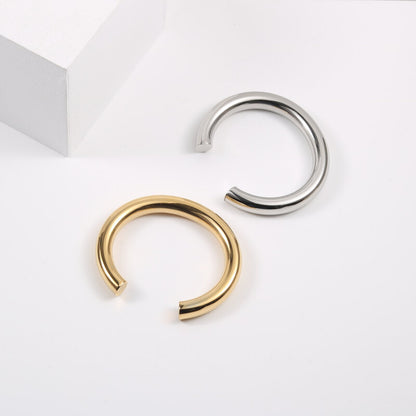 Simple Style C Shape Titanium Steel Plating Bangle