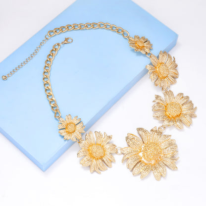 IG Style Exaggerated Flower Alloy Plating Women's Earrings Necklace