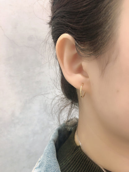 Simple Style Solid Color Sterling Silver Plating Hoop Earrings 1 Pair