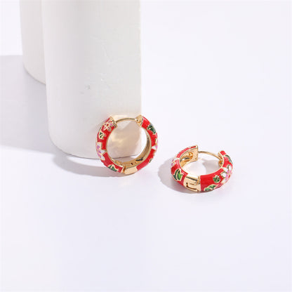 Flower Drip Earrings Silver Needle Wholesale Female  Explosive Color Enamel 14K Real Gold Earrings Earrings Accessories