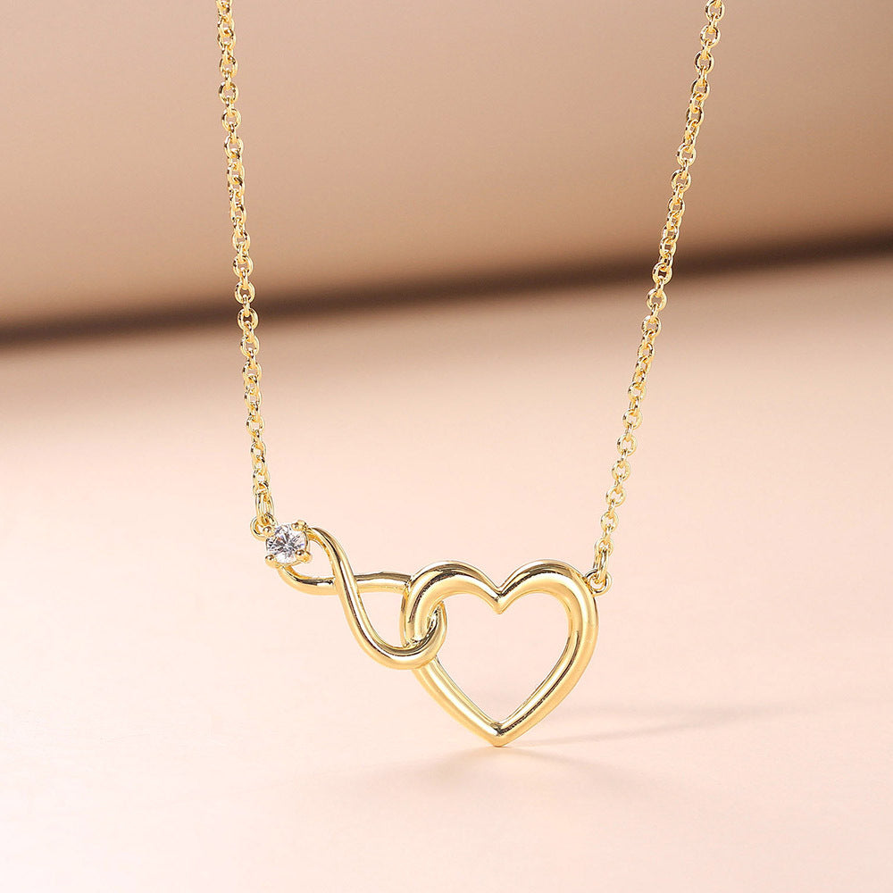 Sweet Simple Style Infinity Heart Shape Copper Inlay Zircon Bracelets Necklace