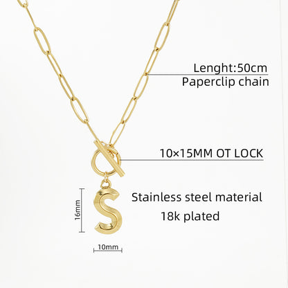 Fashion Letter Titanium Steel Plating Pendant Necklace 1 Piece