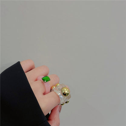 Fashion Geometric Transparent Arylic Women's Rings