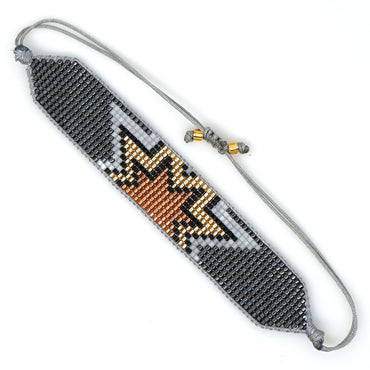 Ins Europe And America Cross Border Personalized Ethnic Style Multi-layer Beaded Diamond-embedded Miyuki Bead Woven Geometric Bracelet Set