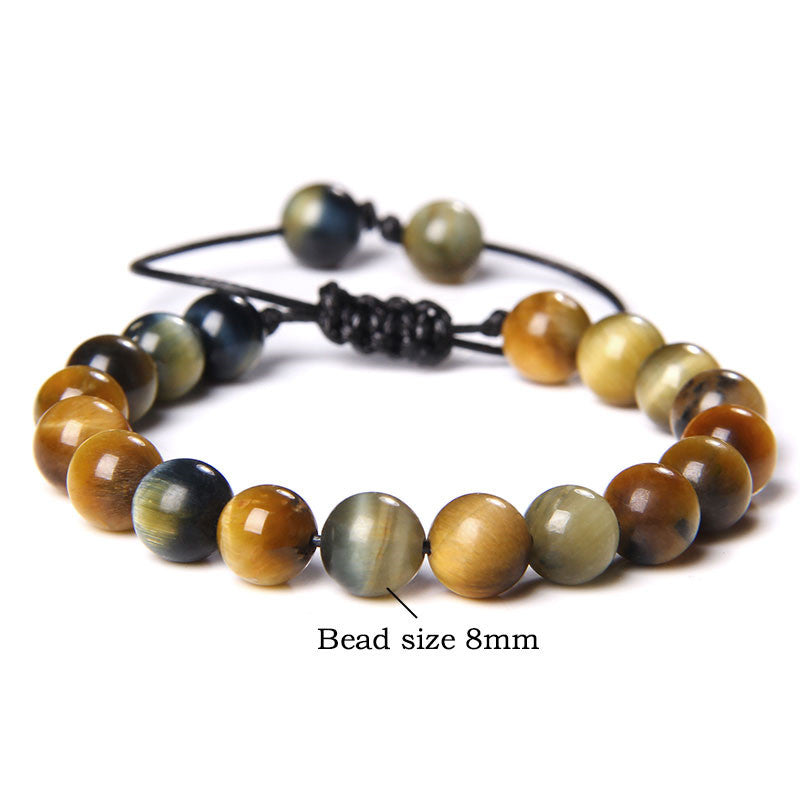 1 Piece Fashion Gradient Color Tiger Eye Beaded Bracelets