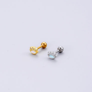 1 Piece Fashion Eye Metal Plating Inlay Zircon Ear Studs