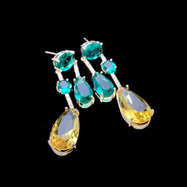 1 Pair Ig Style Casual Water Droplets Inlay Copper Zircon Drop Earrings