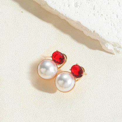 European and American hot-selling acrylic flower design, French high-end temperament stud earrings, small and versatile, simple pearl earrings