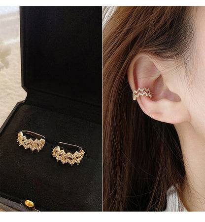 Fashion Bow Knot Copper Inlay Zircon Ear Clips