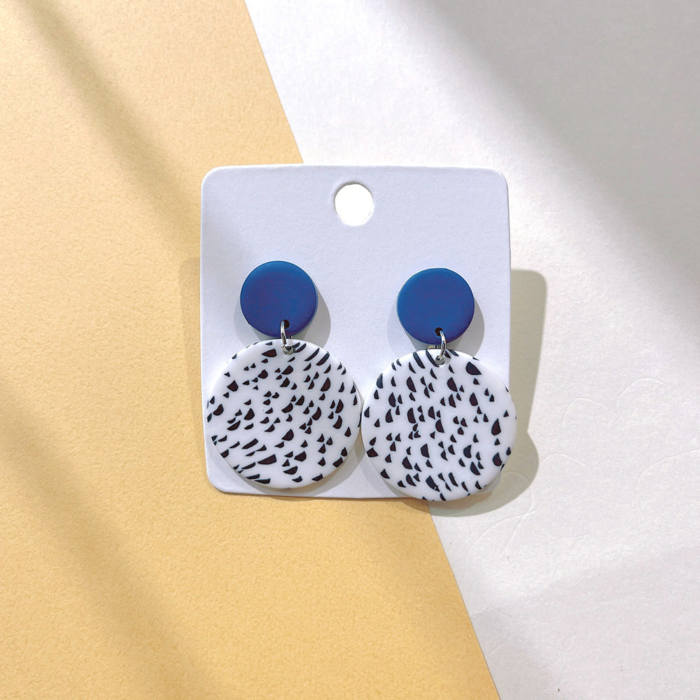 1 Pair Fashion Polka Dots Soft Clay Women's Drop Earrings