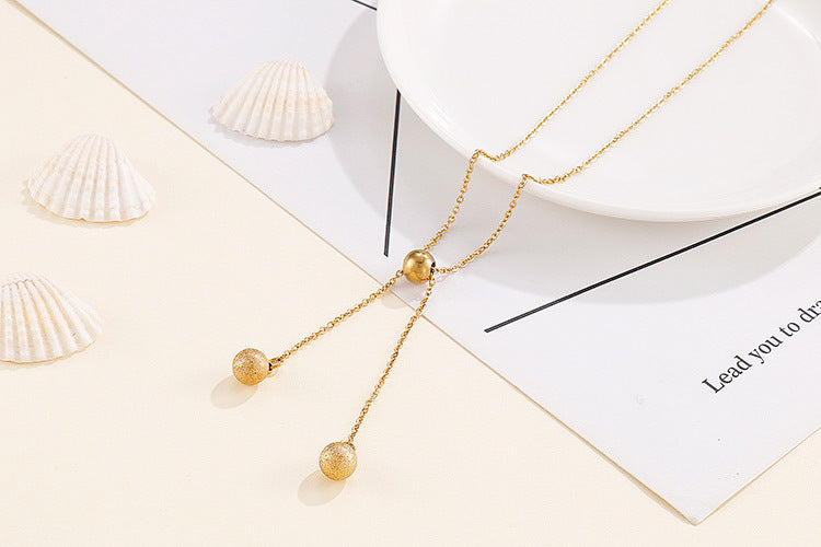 Fashion Geometric Titanium Steel Steel Ball Necklace